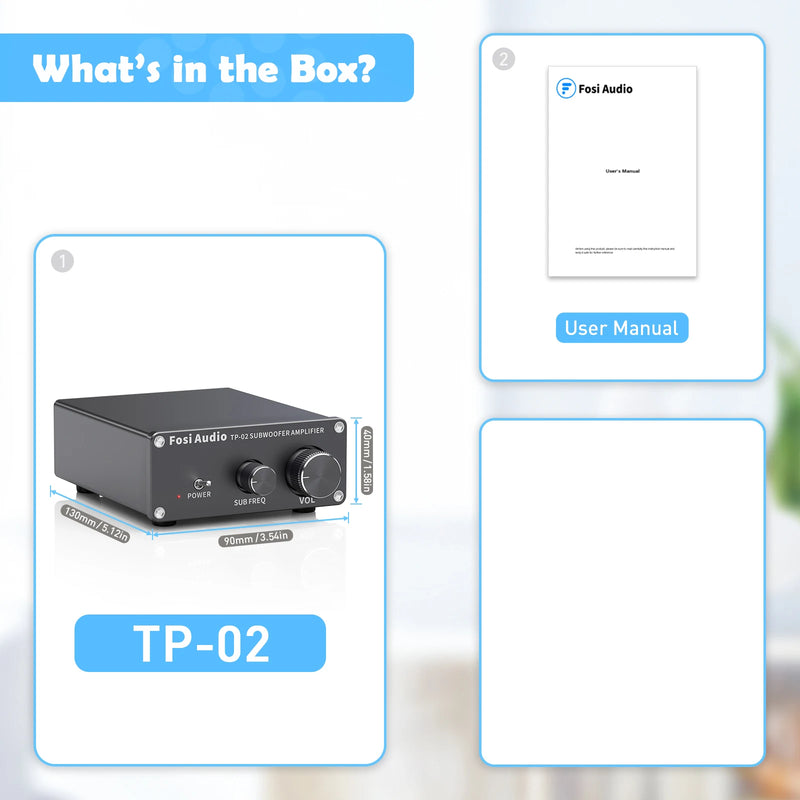 ឧបករណ៍ពង្រីកសំឡេង Subwoofer Fosi Audio TP-02 TDA7498E Mini Sub Bass Amp Digital Class D Integrated Subwoofer Amplifier 220W
