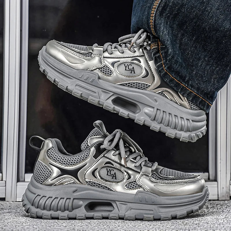 Men's breathable casual shoes four seasons new Thick sole light soft-sole comfort walking shoes fashion outdoor running sneakers