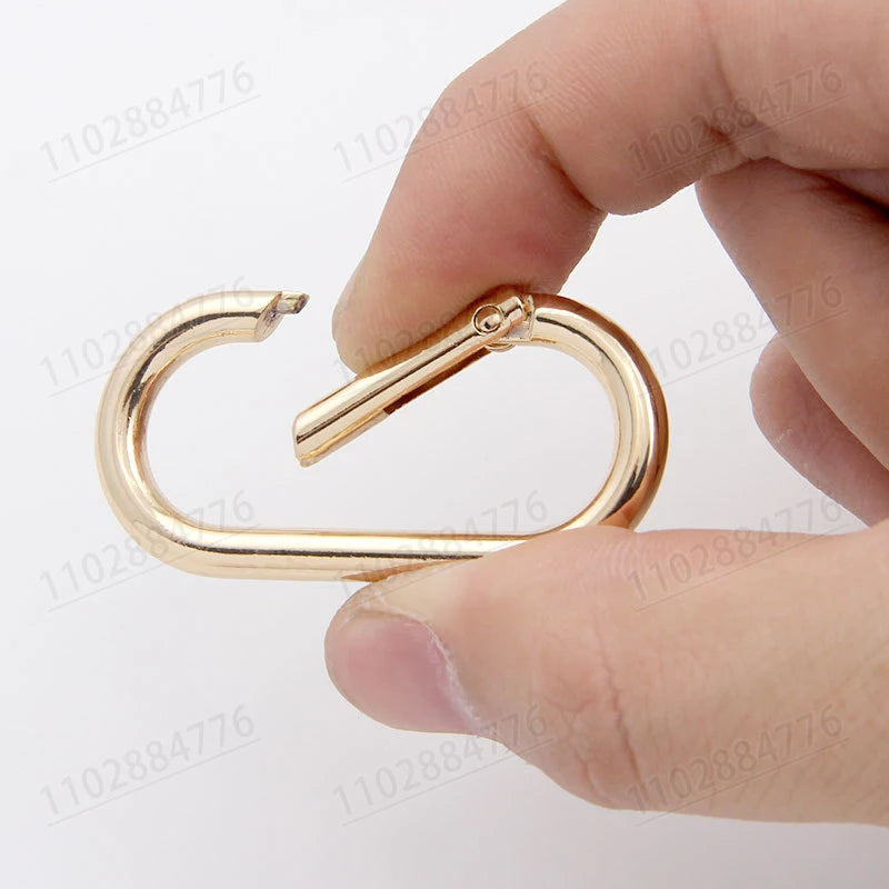 2PC Oval Spring O Ring Openable Leather Bag Handbag Strap Buckle Connect Keyring Pendant Key Dog Chain Snap Clasp Clip Carabiner