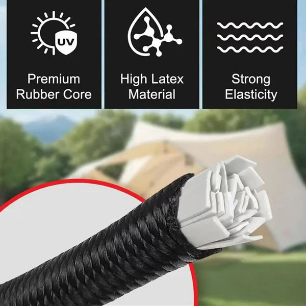 SEAMETAL 2PCS Heavy Duty Luggage Packing Ropes Elastic Bungee Cord Tie Strap with Carabiner Hooks for Cycling Camping Outdoor