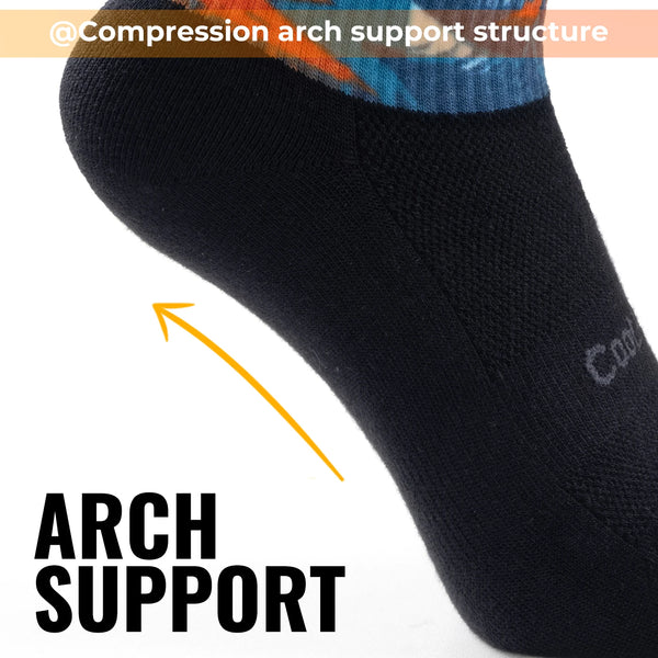WRELS 1/2/3 Pairs Coolmax Toe Socks Arch Support 5Finger Socks Anti-Blister Anti-Slip Breathable Running Hiking Crew Sport Socks