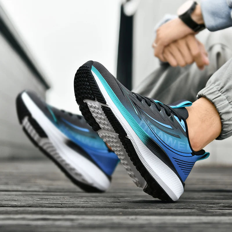 Men's plus-size high-quality racing running shoes Four Season lightweight breathable casual sports shoes Students speed sneakers