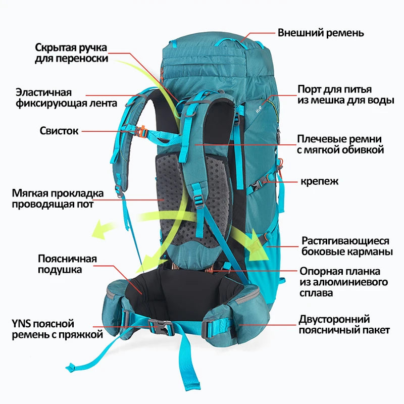 Naturehike 45L 55L Backpack With Rain Cover Professional Large Capacity Outdoor Camping Hiking Trekking Climbing Travel Bag