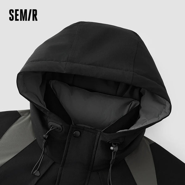 អាវក្រៅ Semir សម្រាប់បុរស 90 ភាគរយ ធ្វើពីរោមចៀម រចនាបថទំនើប ដៃអាវ Raglan ឆ្នាំ 2026 សម្លៀកបំពាក់ប្រចាំថ្ងៃរដូវរងាថ្មី
