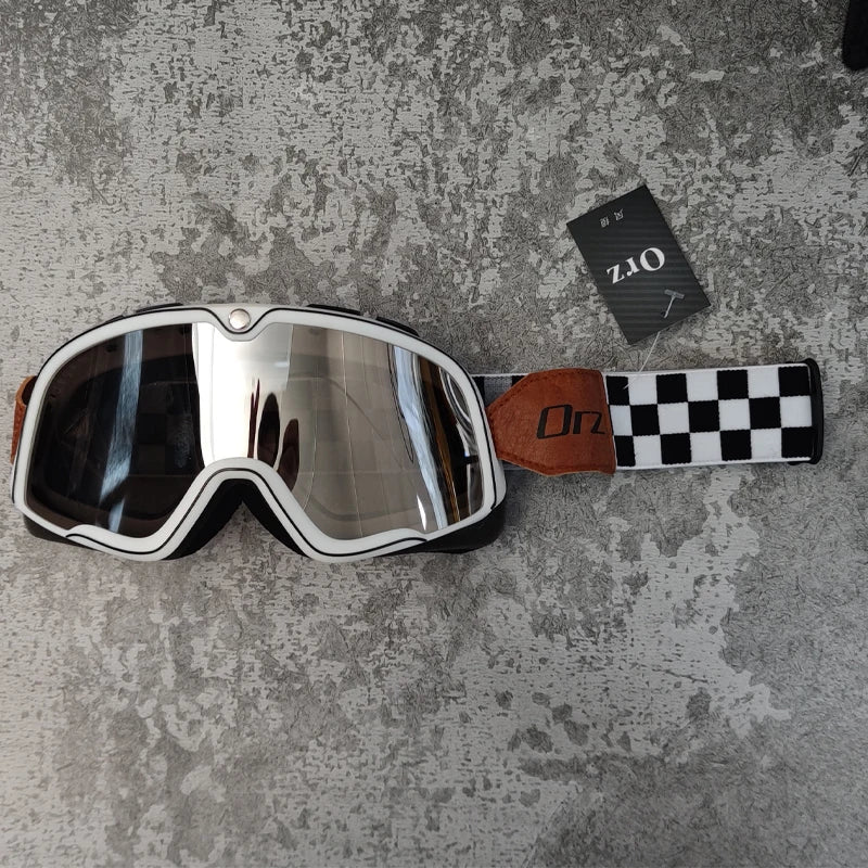 ORZ motorcycle helmet goggles adult men's and women's riding glasses retro 3/4 half helmet goggles