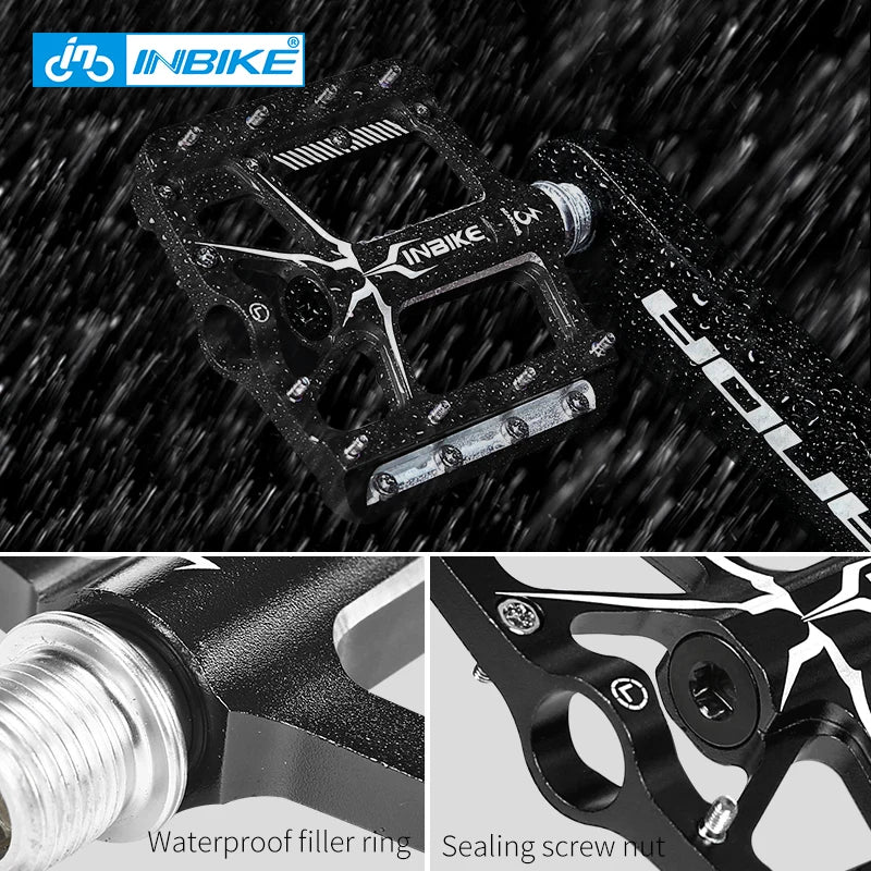 INBIKE Bicycle Pedals ,Clearance Sale Anti-Slip,50% Off, Ultralight,Aluminum Alloy,MTB Mountain Bike Pedal 3 Bearing for Cycling