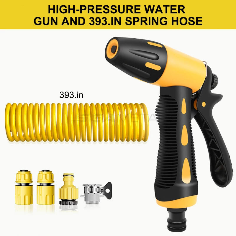 SEAMETAL High-pressure Car Wash Gun Nozzle 10 meter Water Pipe with Car Wash Tool Set Extension Water Hose for Car Accessories