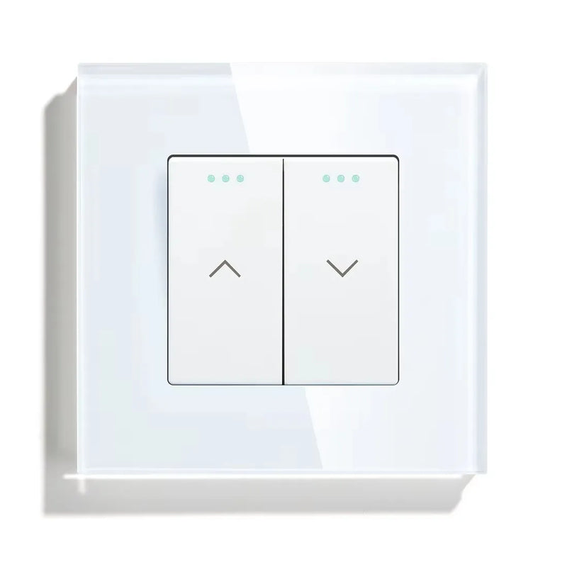 BSEED Mechanical Button Switch Electric Curtain Switch GLass Panel for Blind Curtain White/Black/Gray/Gold Reset Switch