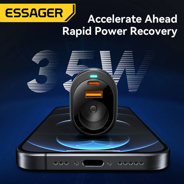 ឆ្នាំងសាករថយន្ត Essager 120W USB C ជាមួយអាដាប់ទ័រឆ្នាំងសាករថយន្ត 85W សម្រាប់ Xiaomi iPhone 16 15 14 MacBook Laptop