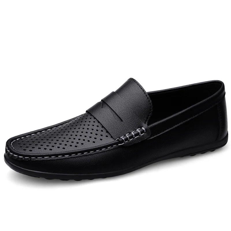 Spring Autumn Mens Casual Leather Loafers Men Loafer Shoes Mocasines Hombre Mocassini White Black Slip-On Big Size Dropshipping