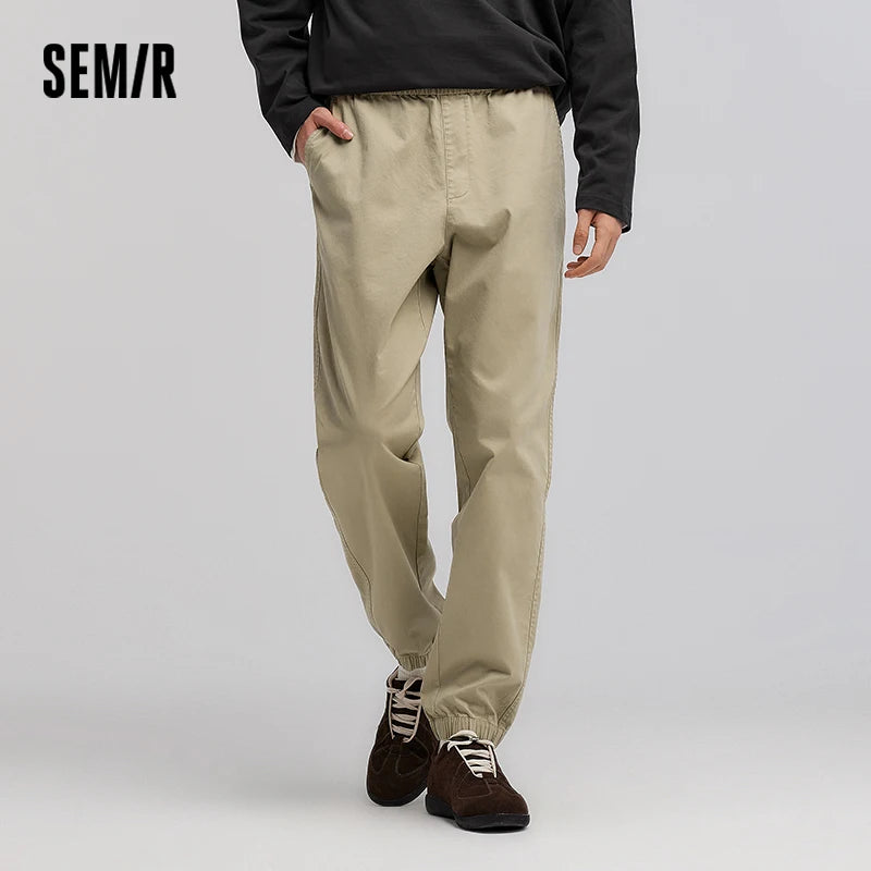 Semir Skinny Pants Men Spring Solid Tapered Slim Fit Commute Basic Versatile Casual Youth Long Trousers