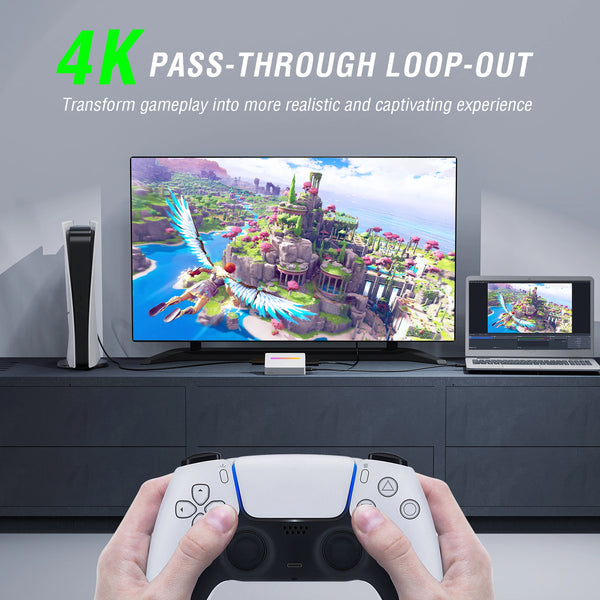 កាតចាប់យកវីដេអូ FIFINE 4K 1080P HDMI សម្រាប់ការថតហ្គេម និងការផ្សាយផ្ទាល់ រន្ធ HDMI ចូល/ចេញ សម្រាប់ PS5, Switch, Xbox និង PC/Mac - V3