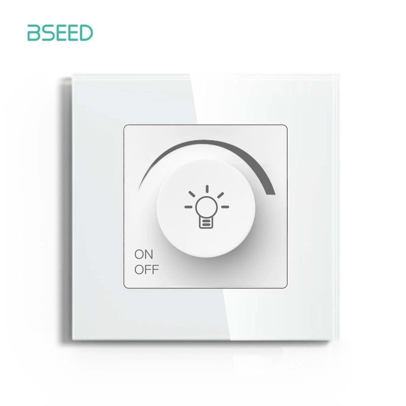 BSEED Light Dimmer Switch Rotary Knob Switch for Light Dimming Glass Frame Panel Fan Speed Control Switch Light Dimmable Switch