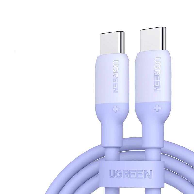 UGREEN Soft Silicone USB C To USB C Cable PD60W Fast Charging Cord for iPhone 17/16/15 Samsung 3A Flexible Liquid Silicone Wire