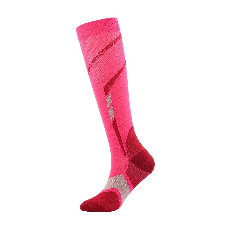 WRELS 1/2/3 Pairs Compression Socks Arch Support Athletic Socks Men Women Knee High Elastic Breathable Running Cycling Socks
