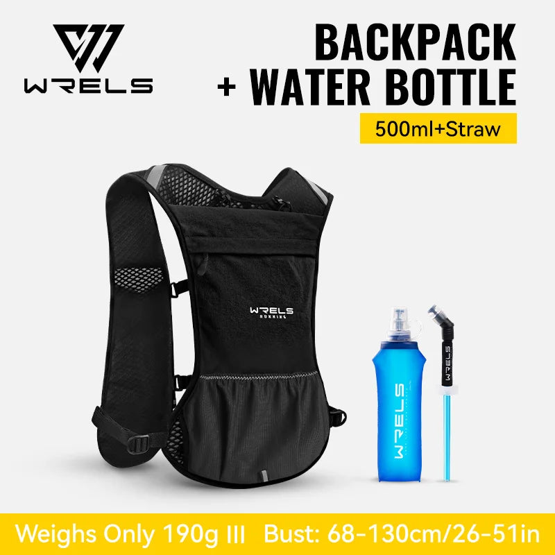 WRELS Running Vest Lightweight Hydration Vest with Water Bladder Hydration Backpack for Marathon Trail Cycling Hiking Jogging