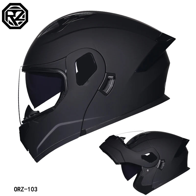 2023 New Arrival Men Motorcycle Professional Racing Flip Up Helmet ABS Material Modular Dual Lens Helmets DOT Certification