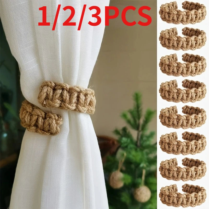 Hand-Woven Hemp Rope Curtain Tether,Hemp Rope Bracket  - Decorative Storage Bracket for Bedroom Home Decoration Accessories