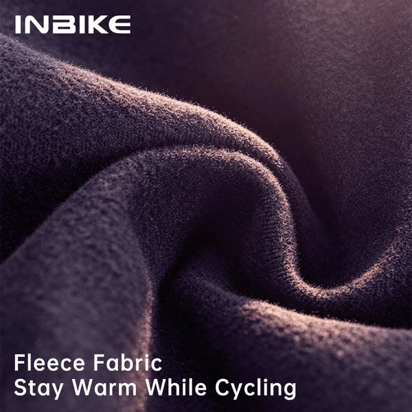 INBIKE Men's Road Bike Bib Pants Thermal Winter Cycling Clothing Moisture Wicking Comfort Padded MTB Bicycle Pants with Pockets
