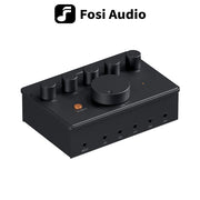 ឧបករណ៍ពង្រីកសំឡេងកាស Fosi Audio PH05 5 ឆានែល, ឧបករណ៍ពង្រីកសំឡេងលើតុខ្នាតតូច ជាមួយចំណុចប្រទាក់អូឌីយ៉ូ Podcast Monitor គាំទ្រ 16-300 Ω ជាមួយ 12V