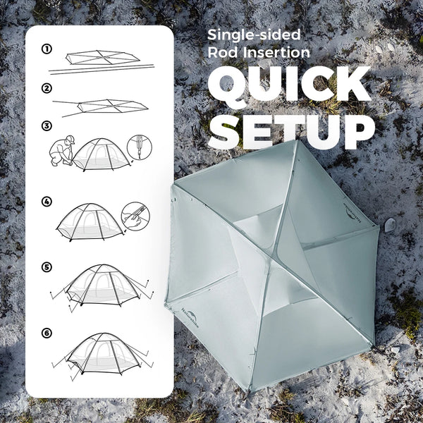 Naturehike 2026 New Ultra-Lightweight Waterproof Breathable Two-Person Hiking Tent Outdoor Six-Window Camping Quick-Set Tent