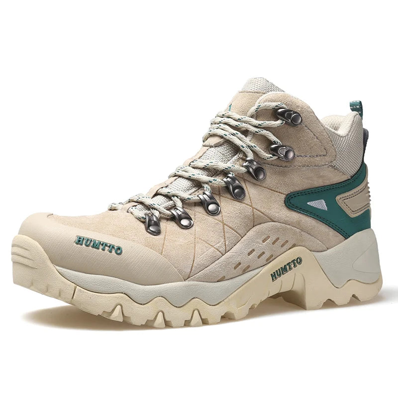 HUMTTO Waterproof Trekking Shoes Womens Luxury Designer Hiking Boots for Women Outdoor Climbing Sneakers New Leather Ankle Boots