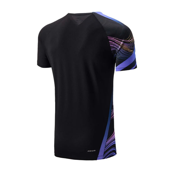 អាវយឺតវាយសី Li-Ning Unisex ការពារបាក់តេរី និងស្ងួតលឿន 93% Polyester 7% Elastane អាវយឺតប្រកួតប្រជែង LiNing AAYV165