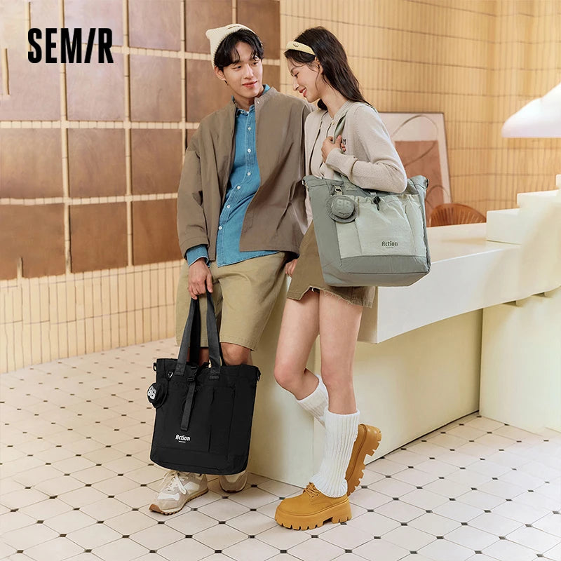 Semir Men Tote Bag 2025 Multi Function Shoulder Crossbody with Large Capacity for Outdoor Urban Couples Travel Look