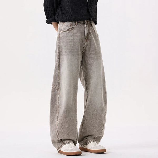 2026 Autumn New Cotton Vintage Washed Jeans for Men Clothing Comfort Male Pants AG7391