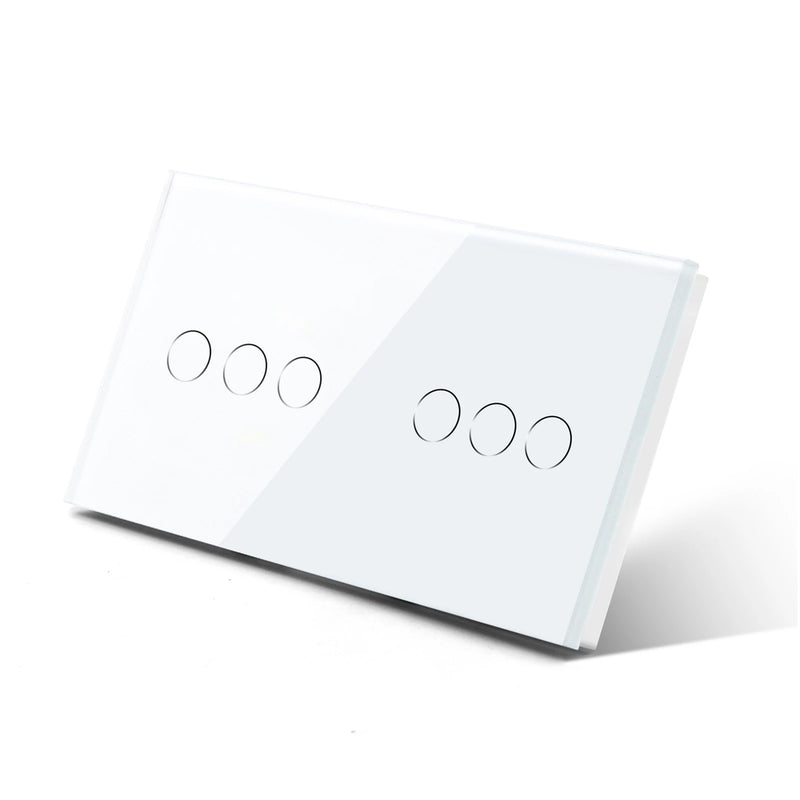 BSEED Touch Light Switches LED Backlight EU Wall Sockets Switches Glass Panel Max.Load 300W 1/2/3Gang 1Way LED Light Switches