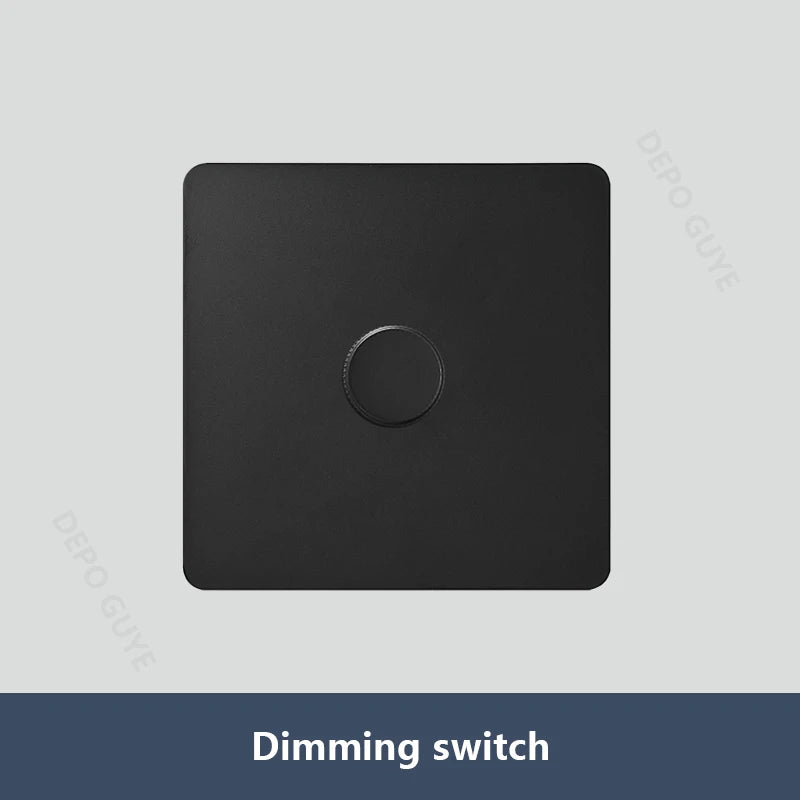 Black Vintage Toggle EU FR Lamp Switch Socket,Retro Brass Lever Light Switch Univeral Stainless Steel Dual Wall Socket With USB