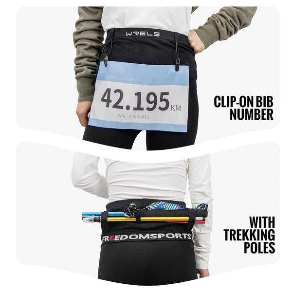 WRELS Woven Elastic Sports Waist Bag Pack Belt Hydration Waist Pack Ultralight Waist Bag Phone Holder for Outdoor Trailing Run