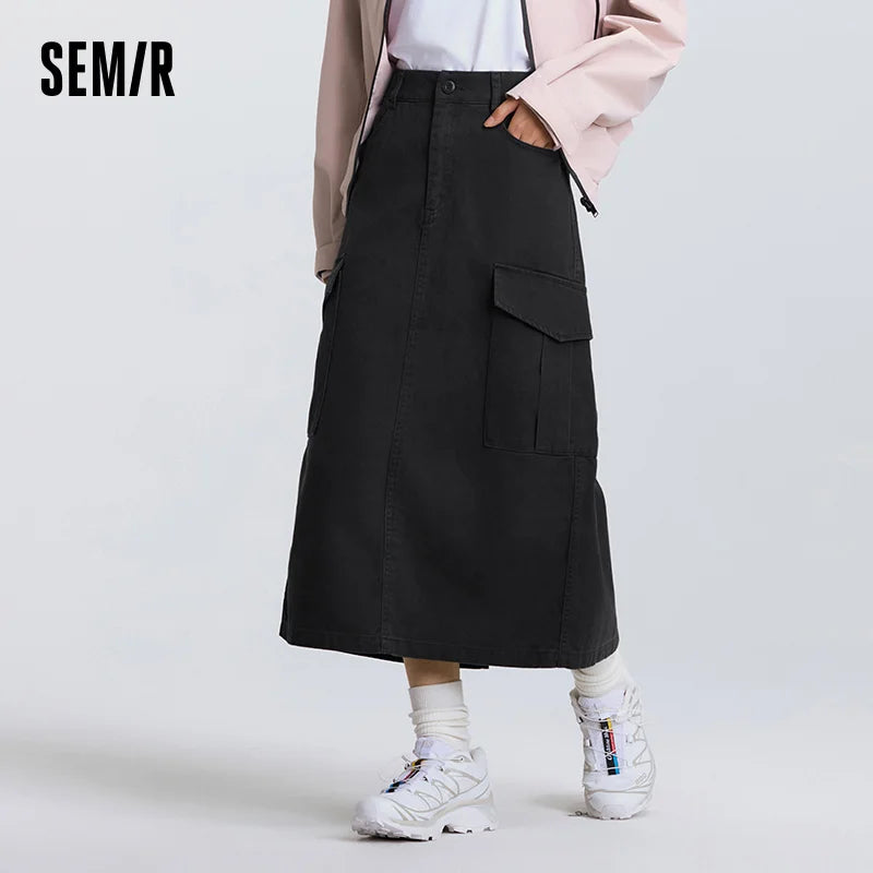 Semir Women Skirt Brushed 2026 Solid Side Split Straight Workwear Urban Casual Everyday Style Soft Comfortable Daily