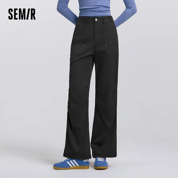 ខោ Semir Cargo សម្រាប់នារី រដូវផ្ការីក ចង្កេះយឺត ស្ទីលក្រៅផ្ទះ ទាន់សម័យ ជើងធំទូលាយ ខោម៉ូដទាន់សម័យ ខោបែបសាមញ្ញ ងាយស្រួលប្រើ