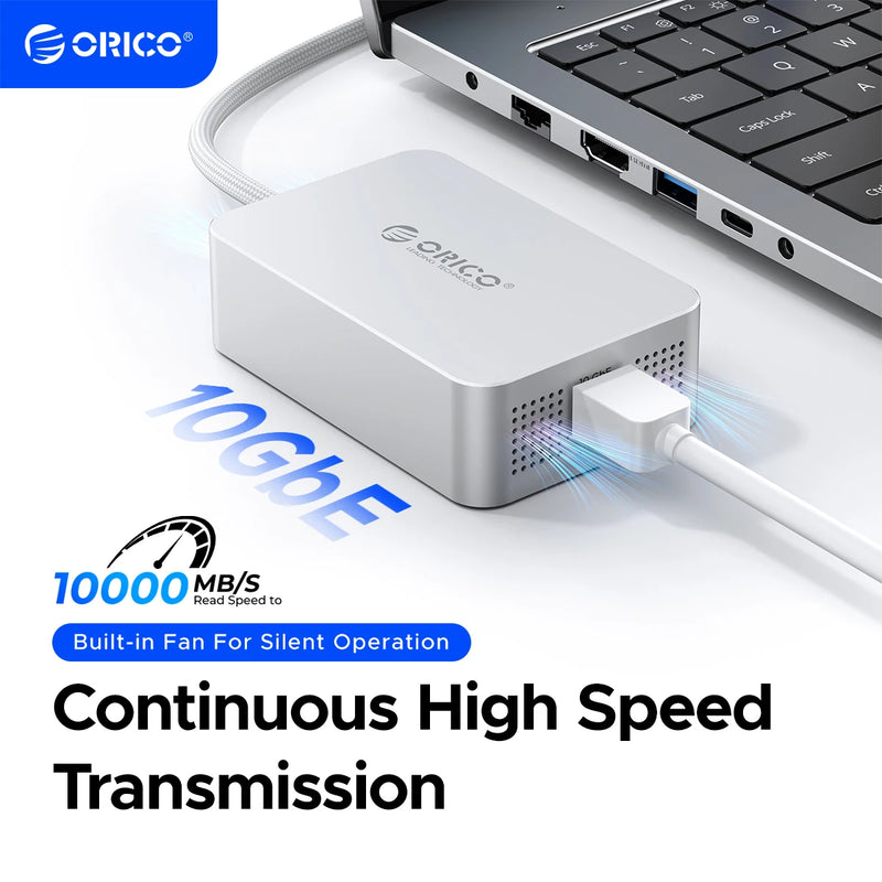 ORICO Thunderbolt 3 USB 4 Portable 10Gbps Network Card 2.5G/1G NIC Support Heat Dissipation Silent for High-Speed Data Transfer