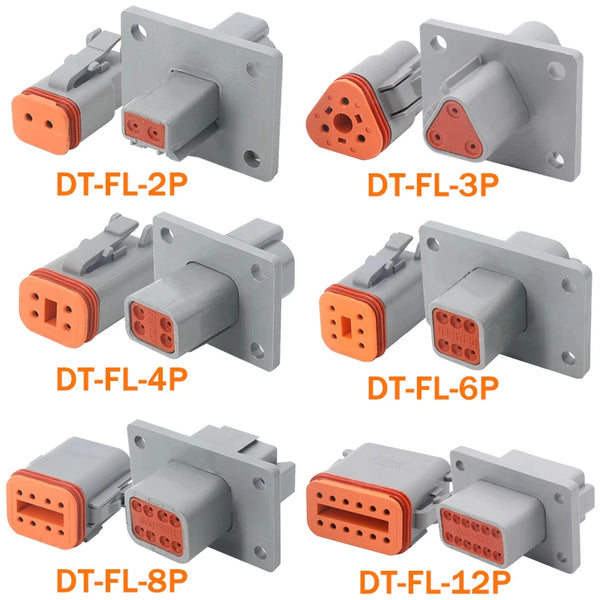 ឧបករណ៍ភ្ជាប់ការពារទឹក DT/DTM/DTP/DTF ១ឈុត ជើងទម្រ ប្រុស និង ស្រី 2/3/4/6/8/12 ម្ជុល សម្រាប់ខ្សែភ្លើងរថយន្ត និង ខ្សែភ្លើងក្រៅផ្លូវ