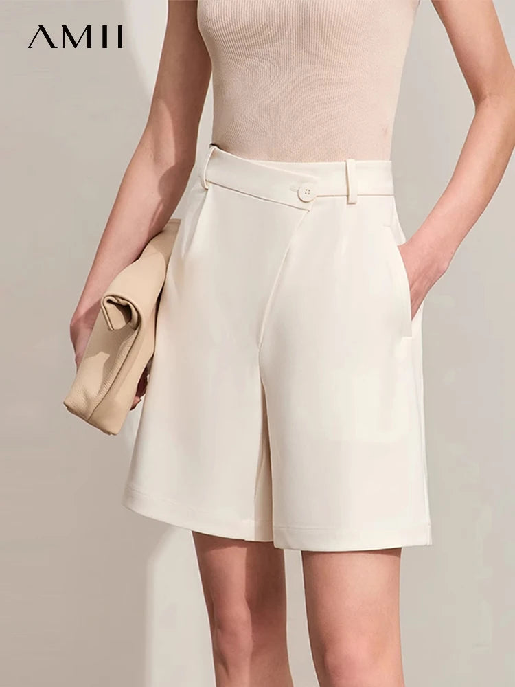 ខោខ្លី Amii Minimalism 2024 Basics រដូវក្តៅថ្មី រឹងមាំ សម្រាប់ធ្វើដំណើរ និងធ្វើការ ខោខ្លីធម្មតាសម្រាប់ស្ត្រី 12442069