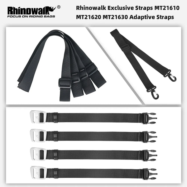 ខ្សែក្រវាត់កាបូបម៉ូតូ Rhinowalk សម្រាប់ MT21610/MT21620/MT21630 ខ្សែសម្របខ្លួនពិសេស ទំពក់ និងខ្សែរឹតសម្រាប់ស្មា