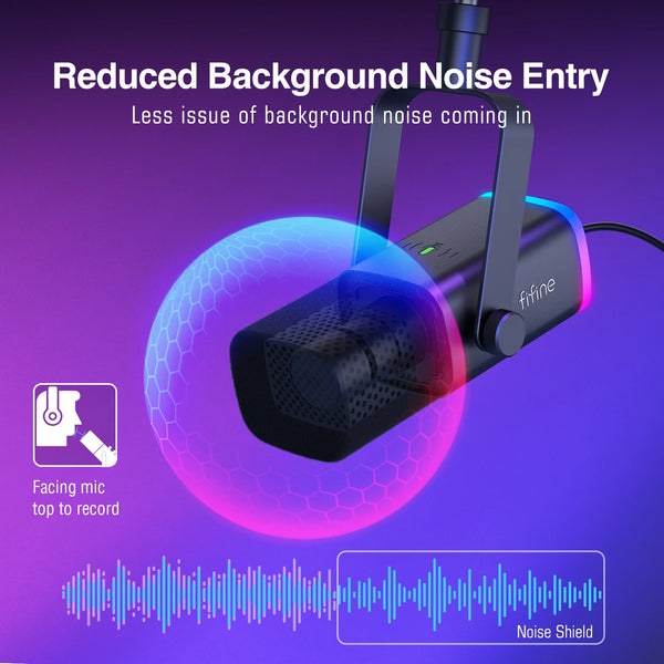 ឈុតមីក្រូហ្វូនលេងហ្គេម FIFINE XLR/USB ជាមួយរន្ធដោតកាស/បិទសំឡេង/RGB/ជើងទ្រដៃ, ឈុតមីក្រូហ្វូនឌីណាមិកសម្រាប់កុំព្យូទ័រ PS5/4 Mixer AmpliGame AM8T