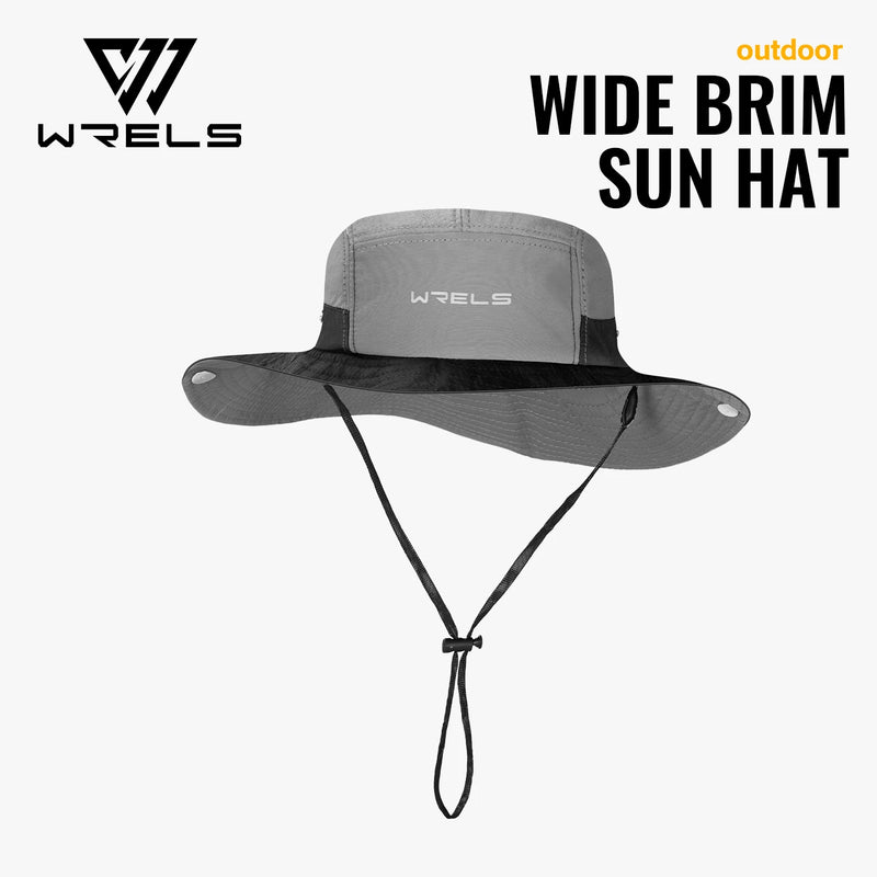 WRELS Sun Hat Wide Brim UV Protection Bucket Hat Foldable Breathable Mesh Fishing Safari Hat Men Women Hiking Travel Boonie Hat