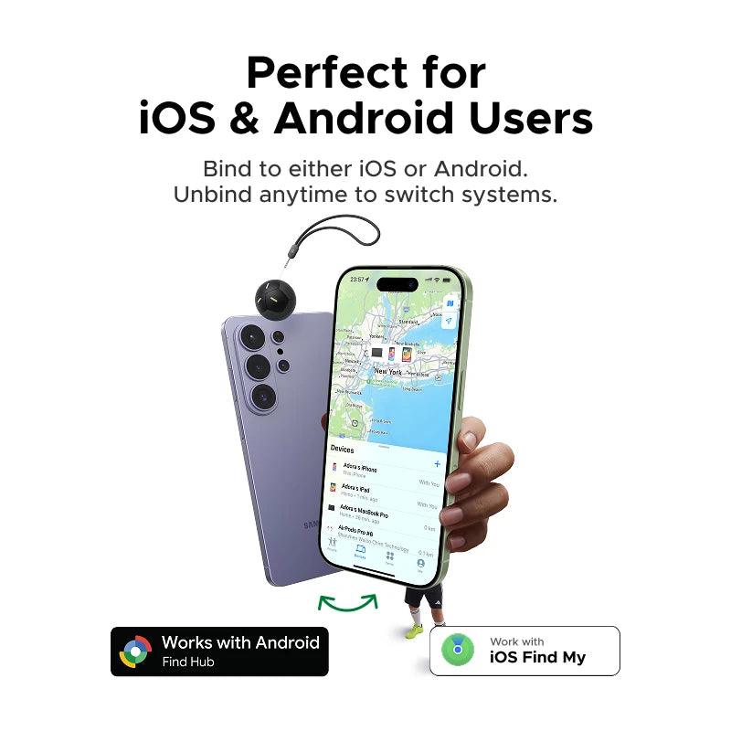 UGREEN FineTrack Mini Duo 2‑in‑1 Tracker, Smart Bluetooth Item Locator Tag For Apple Find My (iOS) & Find Hub App (Android)