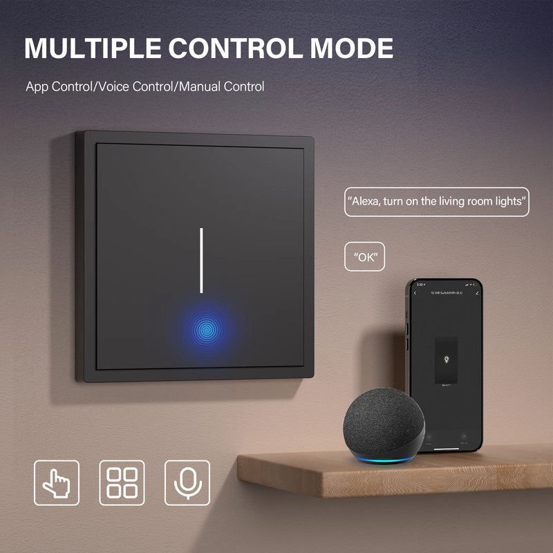 BSEED Zigbee Button Switch 1/2/3/4Gang 2Way Smart EU Socket Plastic Panel Smart Click Switch Tuya Smart Life Alexa Voice Control