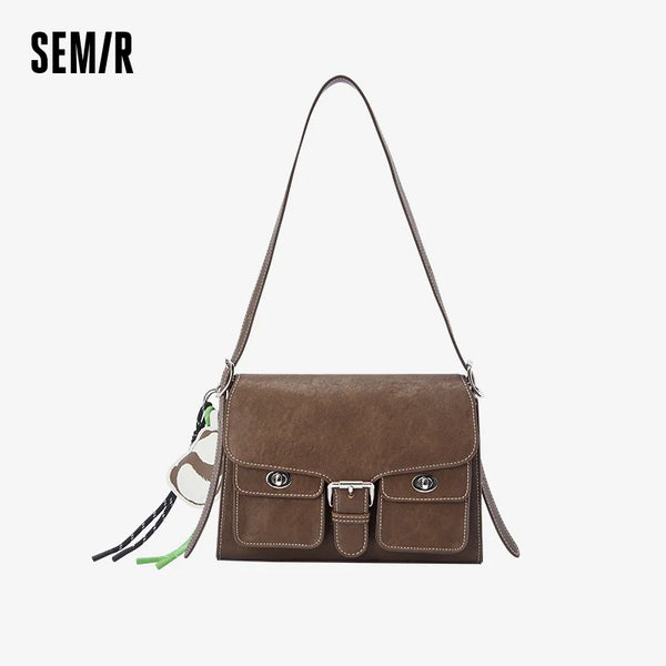 Semir Bag Women Vintage Workwear Shoulder Bag 2025 New Large Capacity Underarm Crossbody Handbag