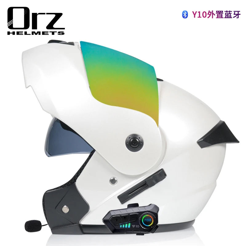 ORZ-901 Motorcycle Bluetooth Full Face Helmet Male and Female Capacetes de Moto Modular Flip Helmet Casco Moto DOT Certification
