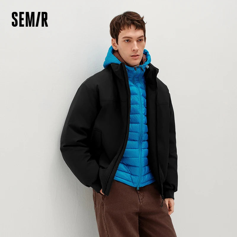 Semir Men Padded Jacket Thermal Warmth Waterproof Windproof Stain Resistant 2026 Winter Outdoor Layer Everyday Style