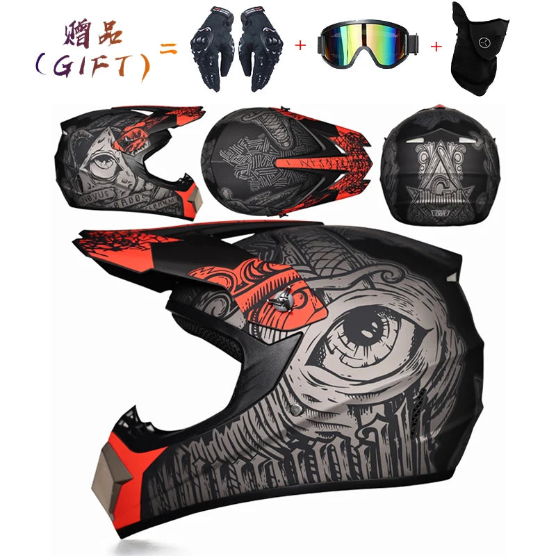 Send 3 pieces gift motorcycle helmet children off-road helmet bike downhill AM DH cross helmet capacete motocross casco
