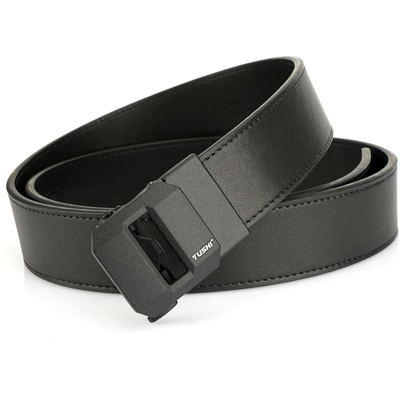 TUSHI Official EDC Military Belt Leather Belt for Men Alloy Buckle Cowhide Jeans Tactical Belt Outdoor Girdle IPSC Accessories