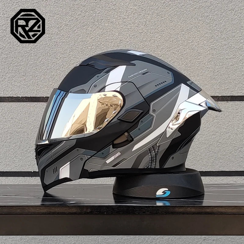 ORZ Motorcycle Helmet High Quality Dual Lens Modular Flipped Helmet Full Face Neutral Motorcycle Travel Helmet Off Road Helmet