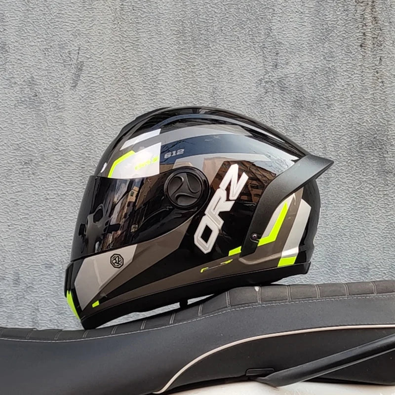 ORZ motorcycle helmet, men's and women's full helmets, winter motorcycle running helmets, couples, four seasons