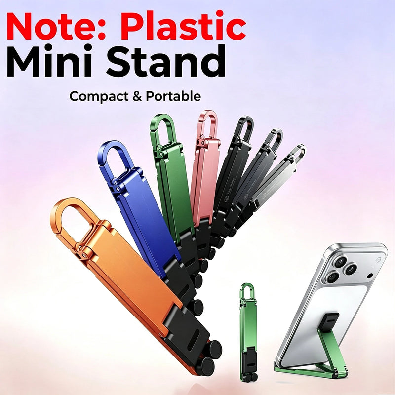 Mini Keychain Phone Stand Portable Foldable Desktop Phone Holder Adjustable Lazy Bracket For Smartphone Travel Office